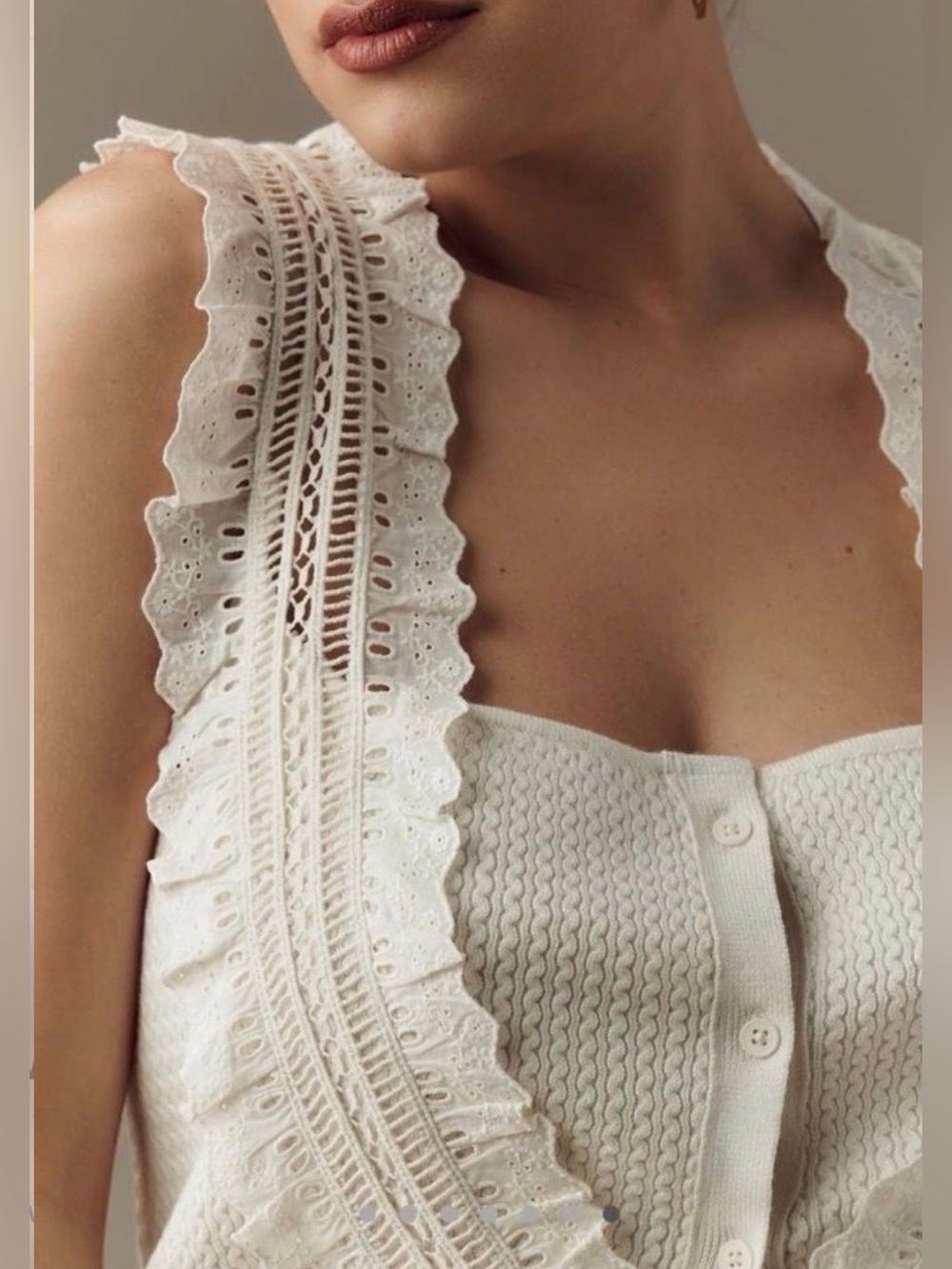 Pilcro Anthropologie Crafted Bib Sweater Tank, NWOT, Size XS - Picture 5 of 5